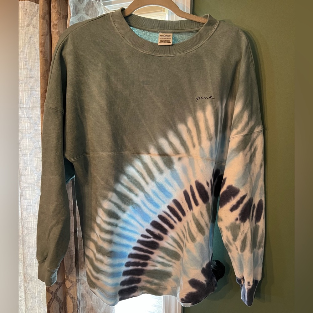 Victoria’s Secret pink, tie-dye sweatshirt, size extra small